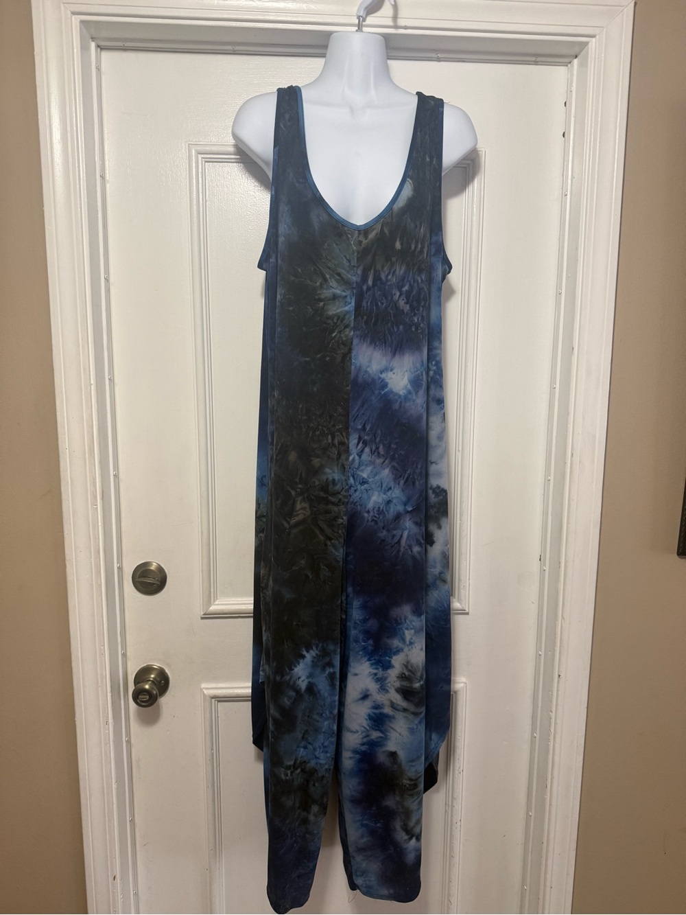 Sleeveless Tie-Dye jumper in Navy Blue